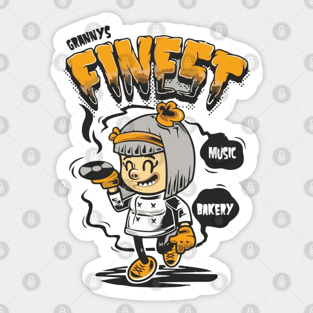 Granny's Finest - Cute Music & Bakery Art Sticker by Urbanprint